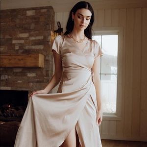 Baltic Born Krystal Satin Wrap Dress Size M